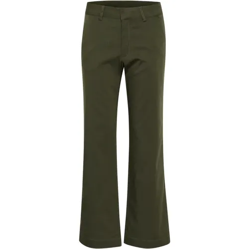 Flared Chino Pants Forest Night , female, Sizes: XL - Kaffe - Modalova