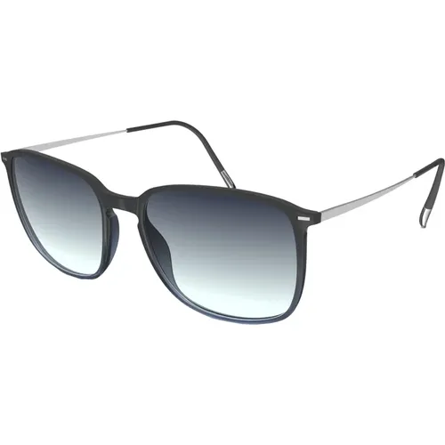 Blau Graue Sonnenbrille mit Hellblauer Schattierung , Damen, Größe: ONE Size - Silhouette - Modalova