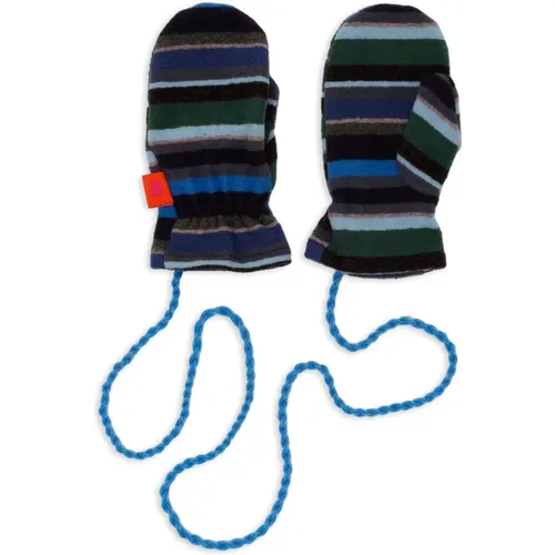 Blau Fleece Handschuhe mit Streifen - Gallo - Modalova