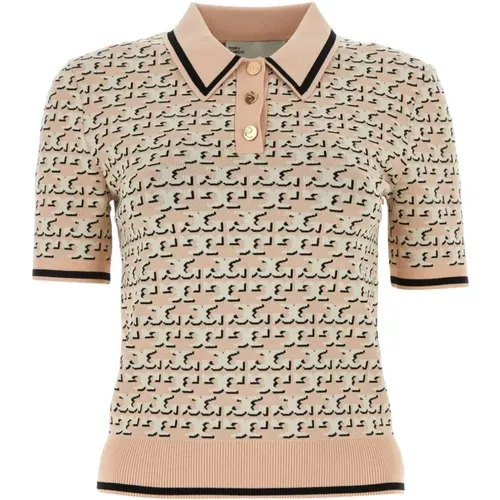 Bedrucktes Viskose Polo Shirt , Damen, Größe: XS - TORY BURCH - Modalova