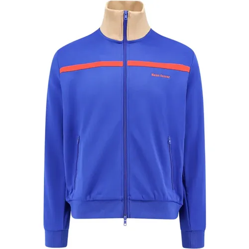 Blauer Sweatshirt mit Reißverschluss und Taschen - Adidas - Modalova