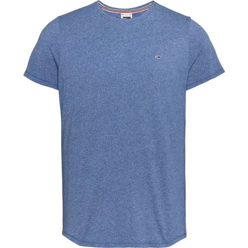 Besticktes Logo T-Shirt - Blau , Herren, Größe: XL - Tommy Jeans - Modalova