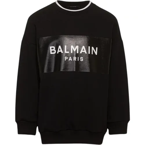 Logo-Print-Baumwoll-Sweatshirt - Balmain - Modalova