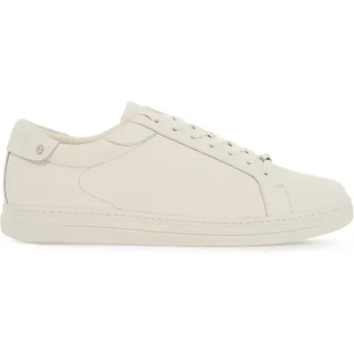 Hammered Leather Sneakers with Metal Detail , male, Sizes: 10 UK, 6 UK, 8 UK, 7 UK, 9 UK - Jimmy Choo - Modalova