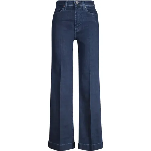 Ausgestellte High-Waist-Jeans in Blau , Damen, Größe: W30 - 7 For All Mankind - Modalova