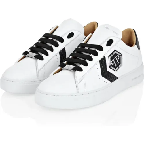 Hexagon Low-Top Leder Sneakers , Herren, Größe: 44 EU - Philipp Plein - Modalova