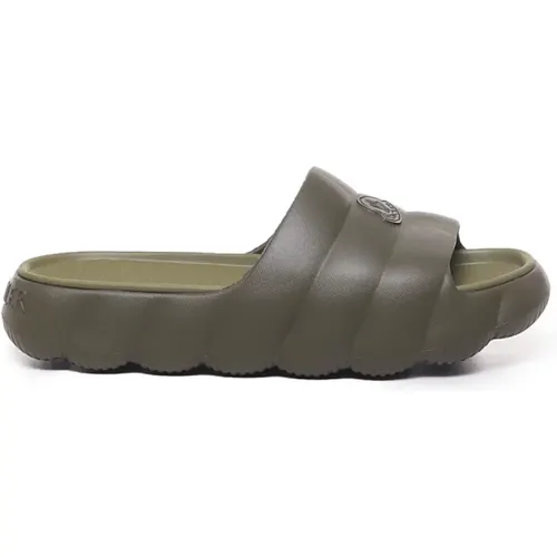 Slide Sandals with Duvet Decoration , male, Sizes: 6 UK - Moncler - Modalova