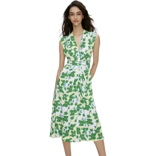 Earth Floral V-Neck Sleeveless Dress , female, Sizes: M, XL - Diane Von Furstenberg - Modalova