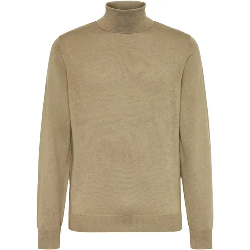 Merinowolle Rollkragenpullover 12 Gg , Herren, Größe: L - Boggi Milano - Modalova