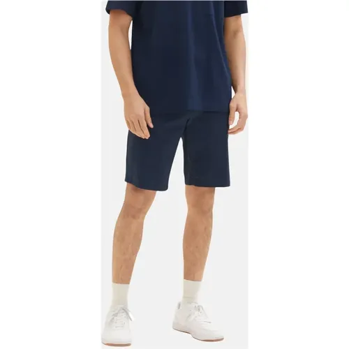 Shorts Slimfit Chino-Shorts mit Reißverschluss, Knopf und seitlichen Eingrifftaschen , Herren, Größe: W36 - Tom Tailor - Modalova