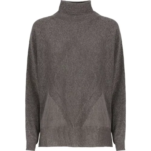 Grey Lurex High Neck Sweater , female, Sizes: M - D.Exterior - Modalova