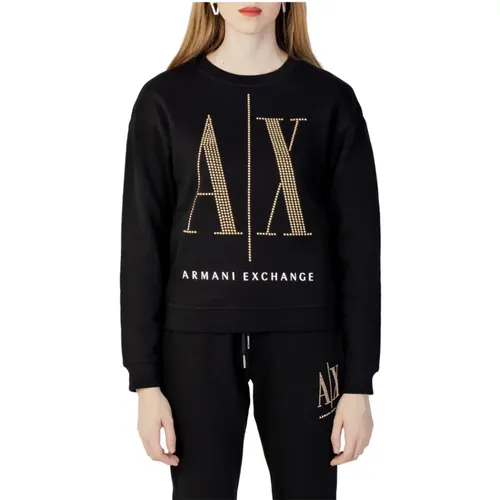 Schwarzer Damen Sweatshirt , Damen, Größe: M - Armani Exchange - Modalova
