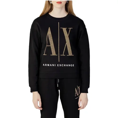 Schwarzer Damen Sweatshirt , Damen, Größe: L - Armani Exchange - Modalova