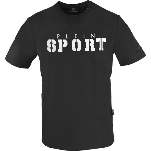 Kurzarm Rundhals Baumwoll T-Shirt , Herren, Größe: M - Plein Sport - Modalova