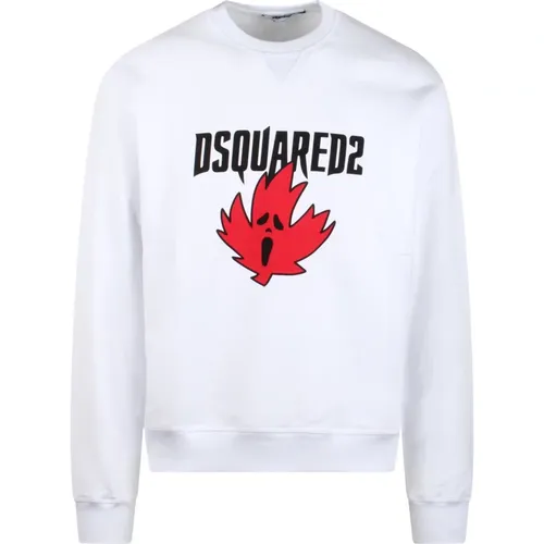 Horror Maple Leaf Grafik Sweatshirt , Herren, Größe: S - Dsquared2 - Modalova