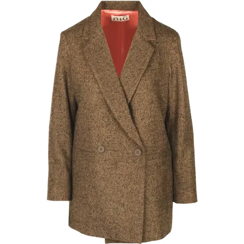 Wool Double-Breasted Blazer , female, Sizes: S, XS - NIU - Modalova