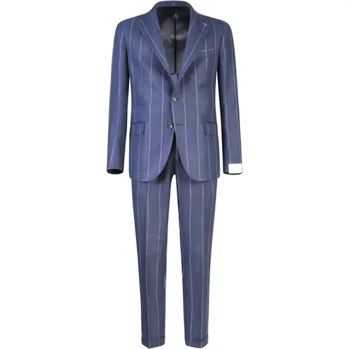 Single-breasted suit in linen and wool blend , male, Sizes: 2XL, XL, L, 3XL - Eleventy - Modalova