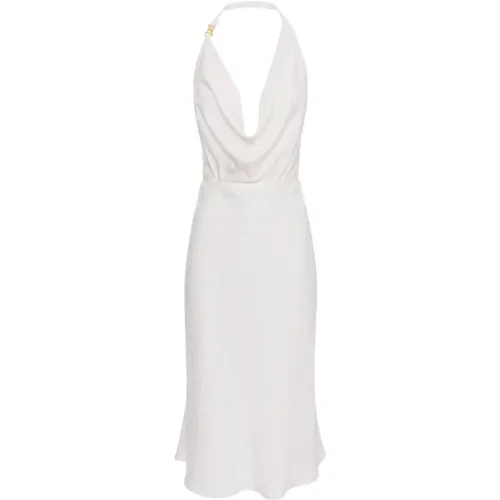 Ivory Backless Midi Dress , female, Sizes: L, S, M, XS - Elisabetta Franchi - Modalova