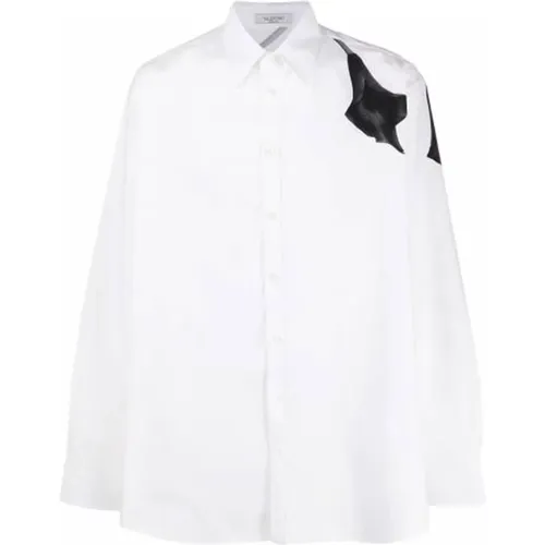 Klassisches Weißes Baumwollhemd für Herren , Herren, Größe: M - Valentino - Modalova