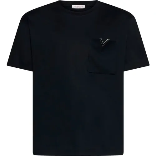 T-shirt with V logo , male, Sizes: XL, M, S - Valentino - Modalova