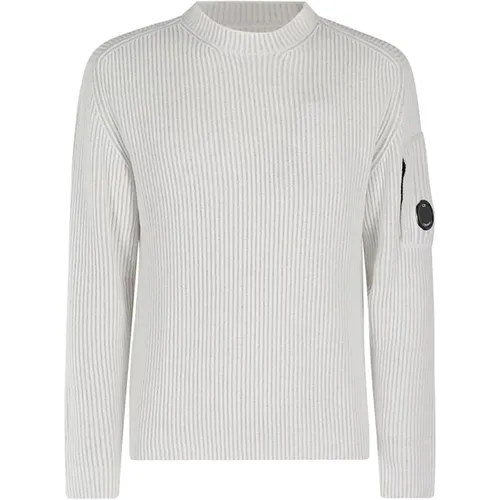 Weißer Rippstrickpullover , Herren, Größe: M - C.P. Company - Modalova