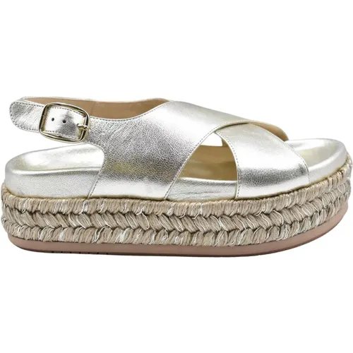 Metallic Wedge Sandals Champagne , female, Sizes: 5 UK - Paloma Barceló - Modalova