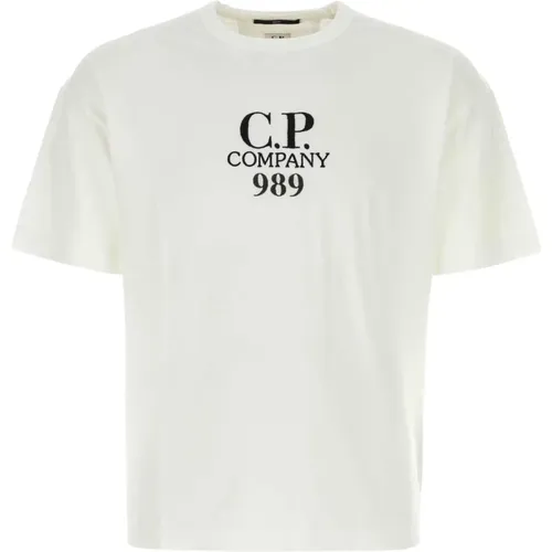 Ivory Baumwoll T-shirt C.p. Company - C.P. Company - Modalova