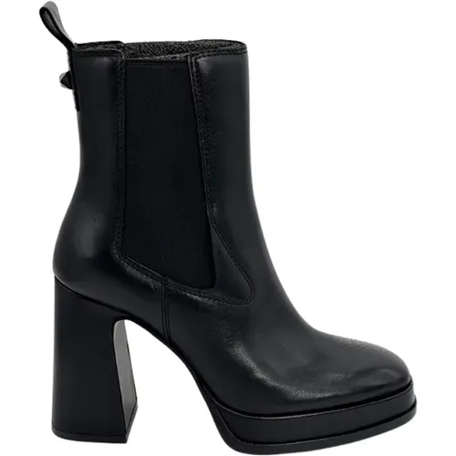 Stilvolle schwarze Lederschuhe , Damen, Größe: 38 EU - Ash - Modalova