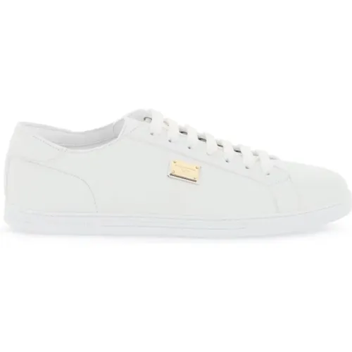 Saint Tropez Leather Sneakers , male, Sizes: 7 1/2 UK - Dolce & Gabbana - Modalova