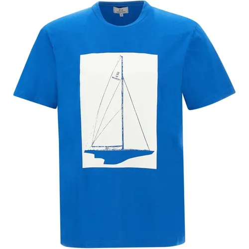 Blaue T-Shirts und Polos von , Herren, Größe: M - Woolrich - Modalova