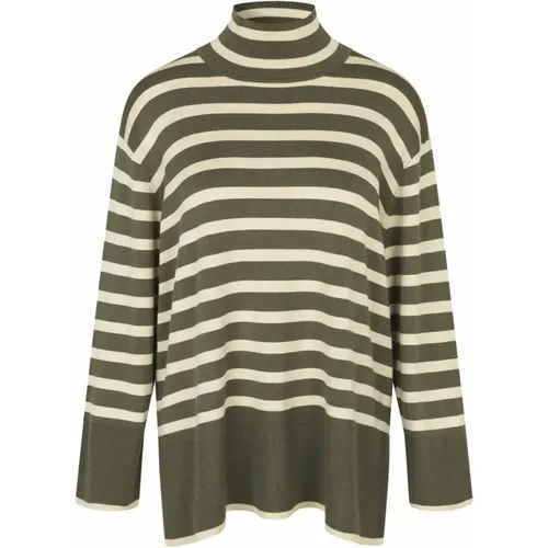 Striped Knit Top Sea/Fog , female, Sizes: XL, L, M - Masai - Modalova