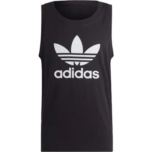 Trefoil Tankblack Tank Top , Herren, Größe: L - Adidas - Modalova