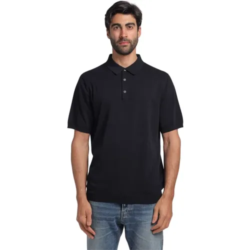 Lightweight Cotton Half-Sleeve Polo Shirt , male, Sizes: XL, L - closed - Modalova