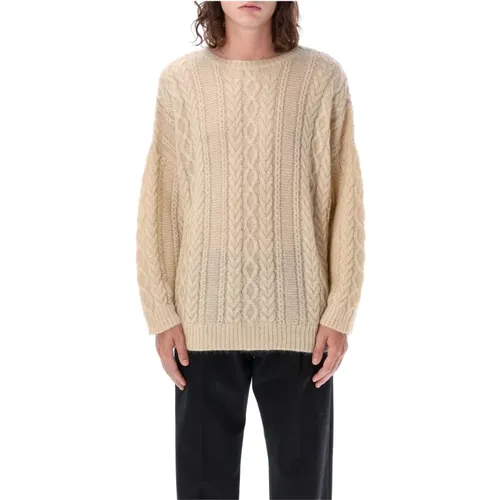 Ivory Cable Knit Sweater , male, Sizes: L - Undercover - Modalova