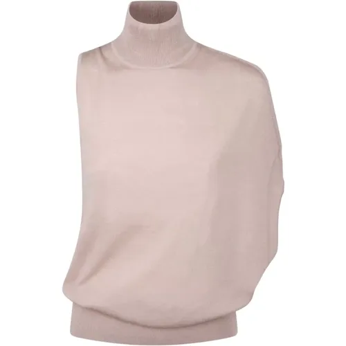 Neutral Taupe Asymmetric Wool Vest , female, Sizes: S, L, XS, M - Calvin Klein - Modalova