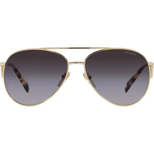 Metall Piloten Sonnenbrille mit Doppelsteg und Verlaufsgläsern in Grau , unisex, Größe: 58 MM - Prada - Modalova