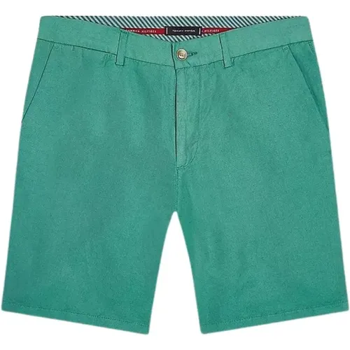Linen and Cotton Bermuda Shorts , male, Sizes: W33, W31, W30 - Tommy Hilfiger - Modalova