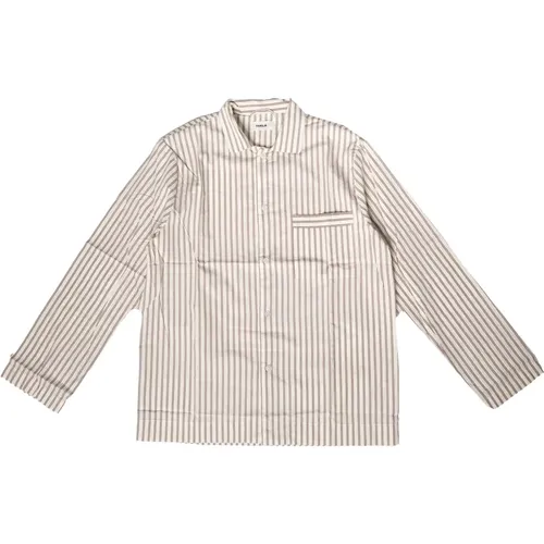 Organisches Baumwoll-Poplin-Pyjama-Shirt - Tekla - Modalova