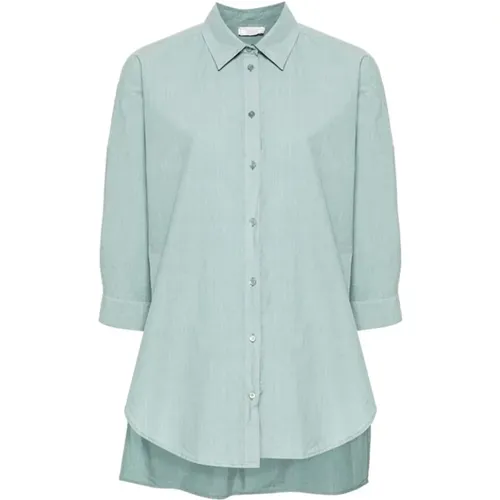 Pale Cotton V-Neck Shirt , female, Sizes: XS, XL - PESERICO - Modalova