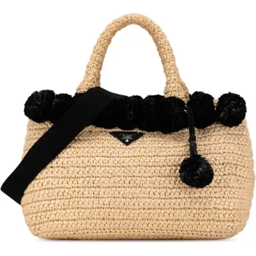 Pre-owned Raffia handbags , female, Sizes: ONE SIZE - Prada Vintage - Modalova