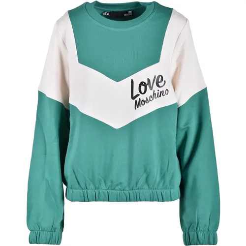 Himmelblaues Sweatshirt für Frauen , Damen, Größe: M - Love Moschino - Modalova