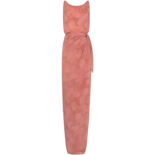 Rose Print Silk Wrap Dress , female, Sizes: 2XL, XL, L, S - Cortana - Modalova