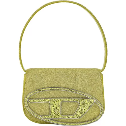 Goldene Grüne Logo Fronttasche , Damen, Größe: ONE Size - Diesel - Modalova