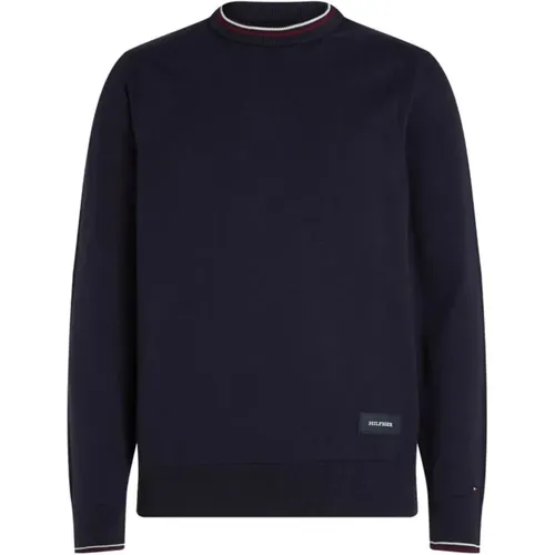 Baumwoll Rundhals Pullover , Herren, Größe: S - Tommy Hilfiger - Modalova