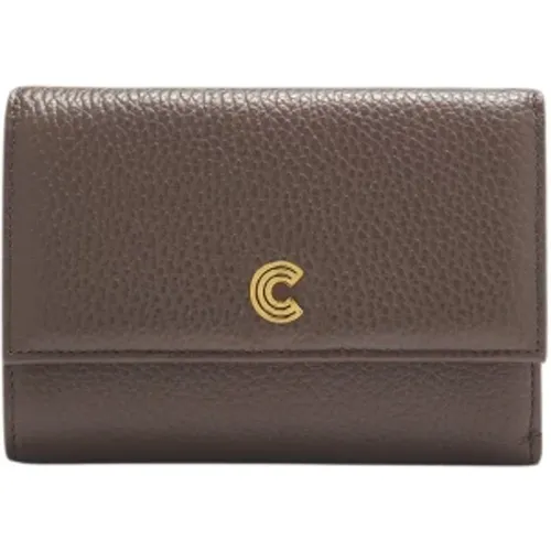 Luxuriöse Lederbrieftasche mit C-Logo , Damen, Größe: ONE Size - Coccinelle - Modalova