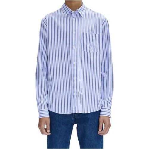 Clement Striped Casual Shirt , male, Sizes: M - A.p.c. - Modalova