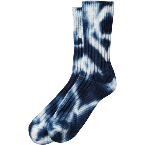 Chunky Ribbed Crew Socks Tie Dye , Herren, Größe: L - RoToTo - Modalova