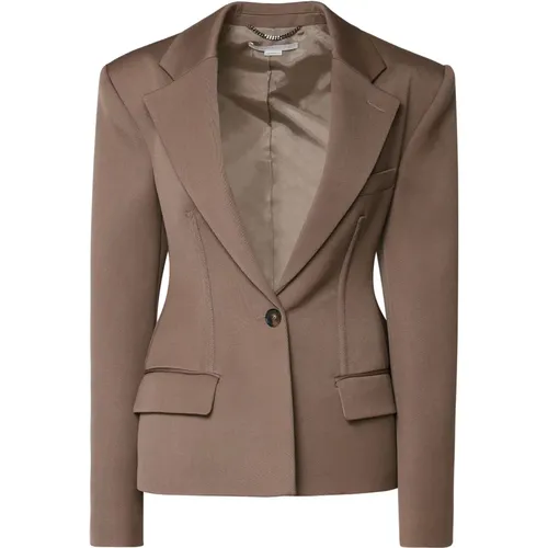 Geometric Cut Blazer with Peak Lapel , female, Sizes: XS, 2XS - Stella Mccartney - Modalova