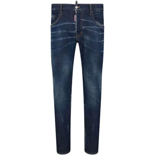 Distressed Slim Fit Jeans , male, Sizes: 2XL, XS, M, 3XL, L, XL, S - Dsquared2 - Modalova