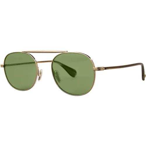 Gold Flat Tortoise Sunglasses , unisex, Sizes: 49 MM - Garrett Leight - Modalova
